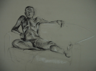Bob Langnas Some Observational Work charcoal and white conte