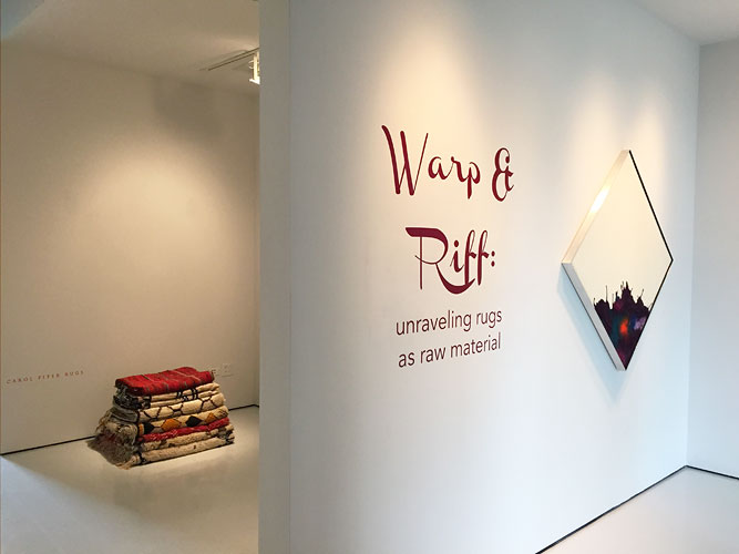 Installation View: &quot;Warp &amp; Riff: Unraveling Rugs as Raw Material,&quot; McClain Gallery, 2015