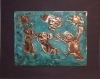  HAPPY ART HISTORY!  ACIDS PAINTING ON COPPER REPOUSSE. HEAVY PATINA.