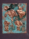  HAPPY ART HISTORY!  ACIDS PAINTING ON COPPER REPOUSSE .HEAVY PATINA.
