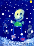 BORIS ZOUBKOUS.  IRONY AND COMPASSION.            CATASTROPHIC CUTENESS OF THE WORLD. ETERNAL NOSTALGIA, ENDLESS BEGINNING OF THE FINALISED "NOW" OIL ON HEAVY CARDBOARD