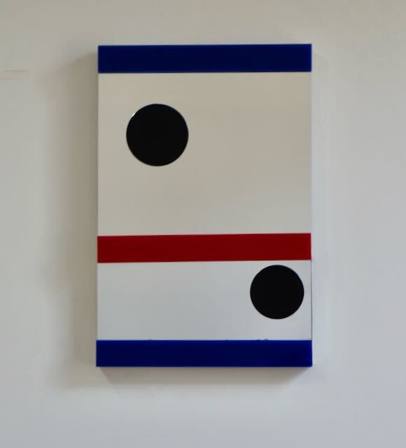 Bruce Pavlow New Work Plexi mirror, acrylic paint, colored plexi, canvas