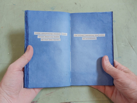 Brian Hitselberger Books Hand dyed mulberry paper with collaged text