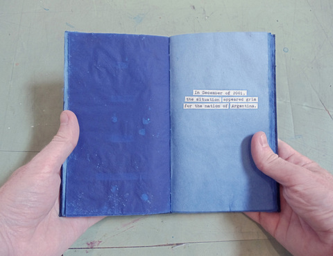 Brian Hitselberger Books Hand dyed mulberry paper with collaged text. 
