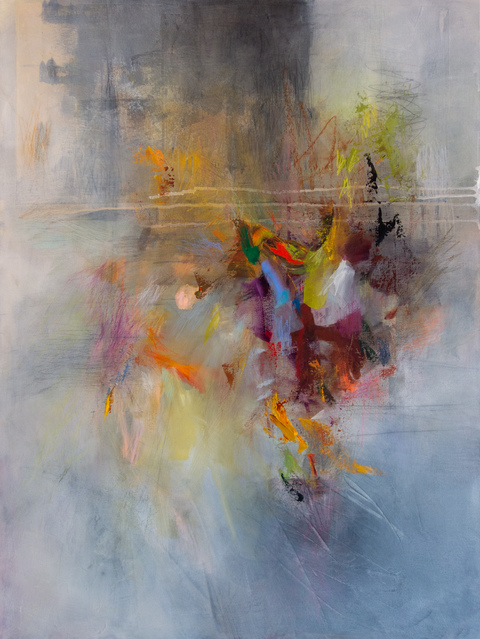 BRITTA KATHMEYER Abstracts 2020-22 Acrylic, Pastel, and Colored Pencil on Canvas