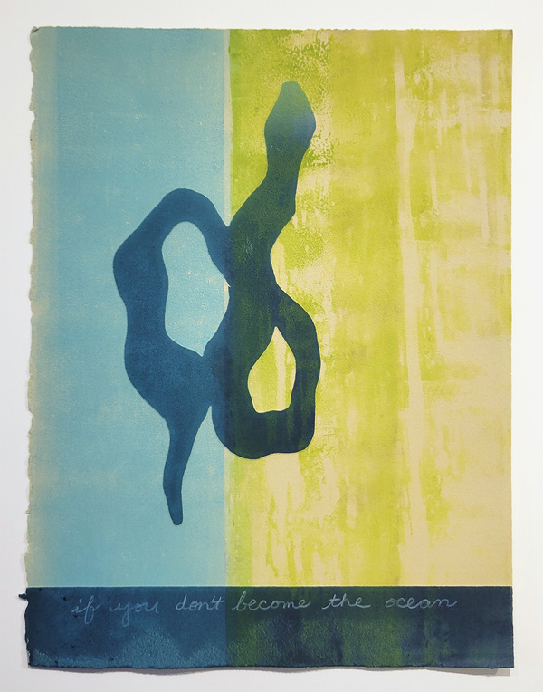 BRITTA URNESS saucers and serpents monoprint with colored pencil