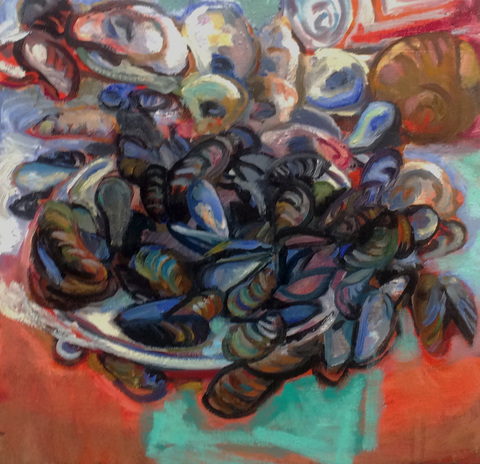 Mussels NATURE MORTE and not so morte oil on canvas