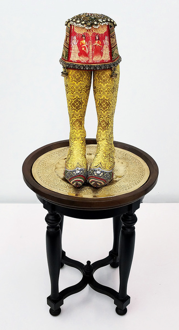 camille eskell Useless Females: Don't Stand There Like a Decoration Resin, handmade paper, digital image, felt, mixed media, mixed media