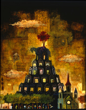 Christine Cardellino Gallery: Trees and Towers Acrylic/Mixed on Canvas