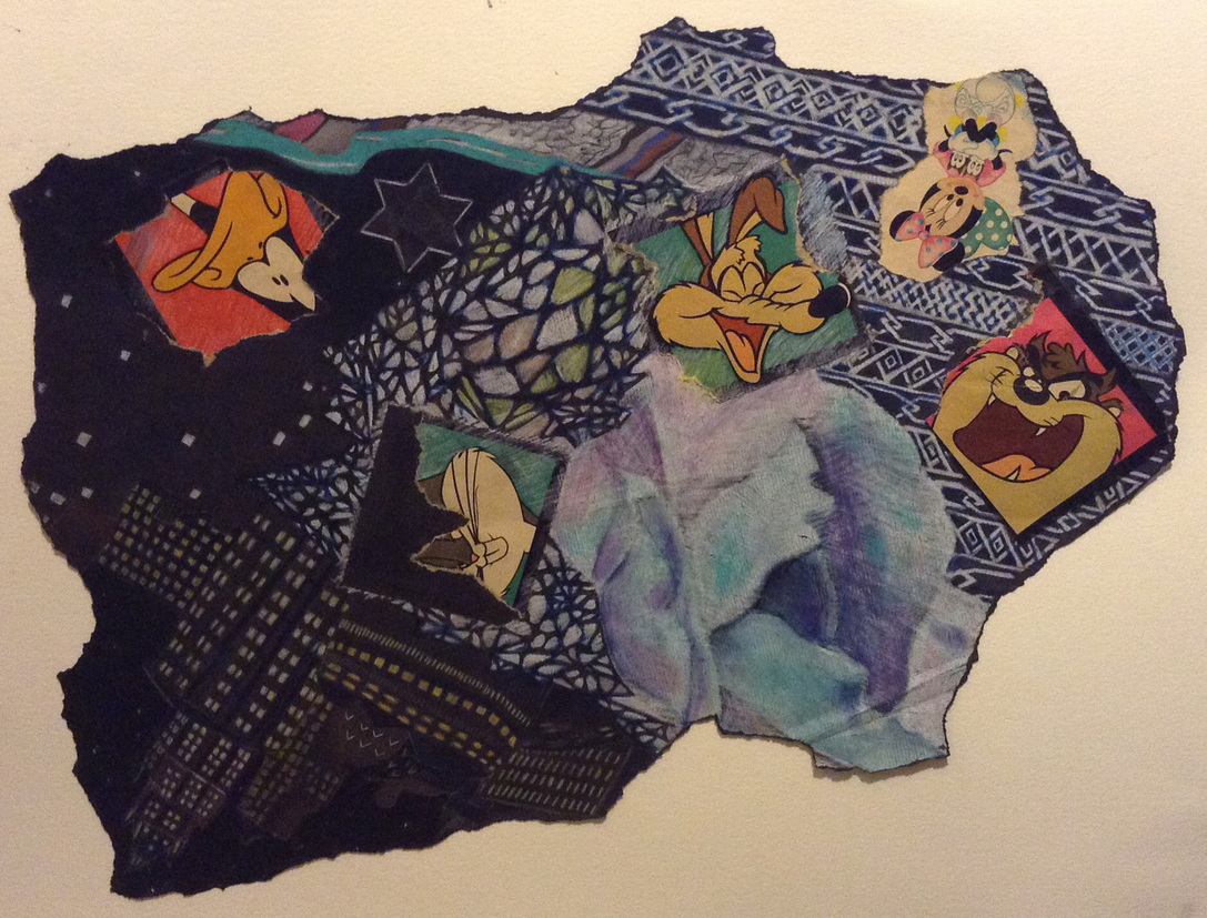 Cari Rosmarin cartoon characters collage, drawing/paper