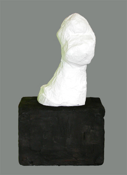 Carol Bruns figures and masks styrofoam, paper, plaster, paint