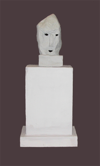 Carol Bruns figures and masks styrofoam, paper, plaster, paint