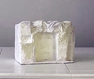 Carol Bruns Sculpture 2019-2022 styrofoam, paper, carton, gesso