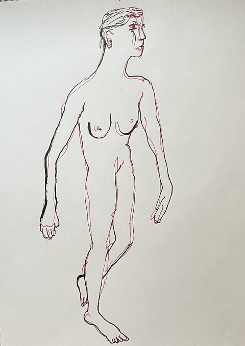 Carol Bruns figure studies 2023. 8x10" 