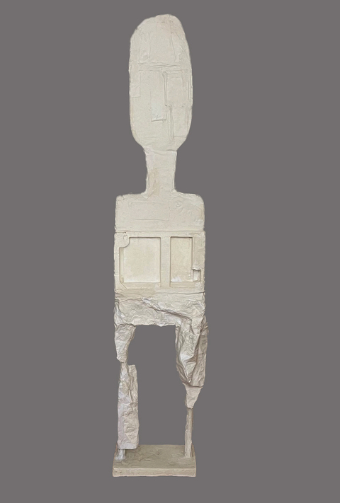 Carol Bruns Sculpture 2024 plaster, bamboo, styrofoam, cardboard, paper, hydrocal.