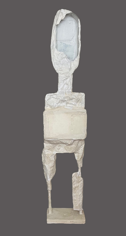 Carol Bruns Sculpture 2024 plaster, bamboo, styrofoam, cardboard, paper, hydrocal.