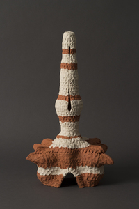 Carole Seborovski Sculpture Fired red and white clay, acrylic stain. 