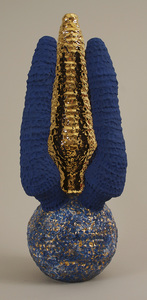 Carole Seborovski Sculpture Clay, mid & low fire glaze, gold luster, ceramic decals