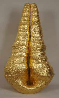 Carole Seborovski Sculpture Gold leaf over acrylic and clay.   