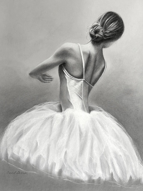 Carol Gromer Fine Art Ballet Conte and Charcoal on Paper