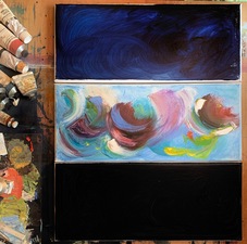 Caroline Tavelli-Abar Explorations oil on canvases