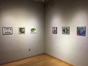 Carol Radsprecher Exhibition Installation Photos Digital prints and oil paintings 