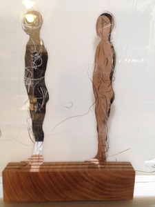 Cassie Hyde Strasser Acrylic Men Acrylic, china markers, wood