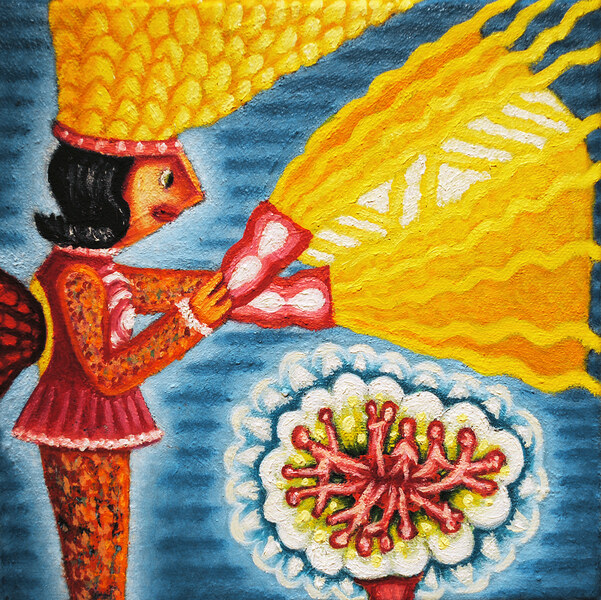 cathy wysocki THE MEANS APPROPRIATE TO A SMALL MOUSE oil and glitter on canvas