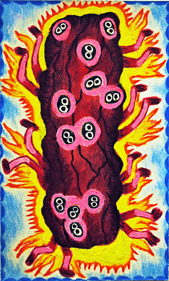 cathy wysocki DRAWINGS colored pencil, acrylic, glitter on paper