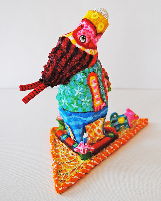 cathy wysocki THE MEANS APPROPRIATE TO A SMALL MOUSE acrylic, glitter, pompoms, beads, sand, string,wire, papier mache, cardboard, wood,plastic filament