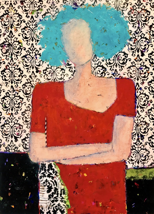 Bexley Paint & Palette Knife Acrylic with mixed media on panel