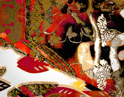 Leaves No. 7 - SOLD LEAVES Resin Pigment Print on Bamboo
