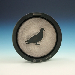 Chris Irick  Flight Series sterling silver, paper, antique watch crystal, stainless steel