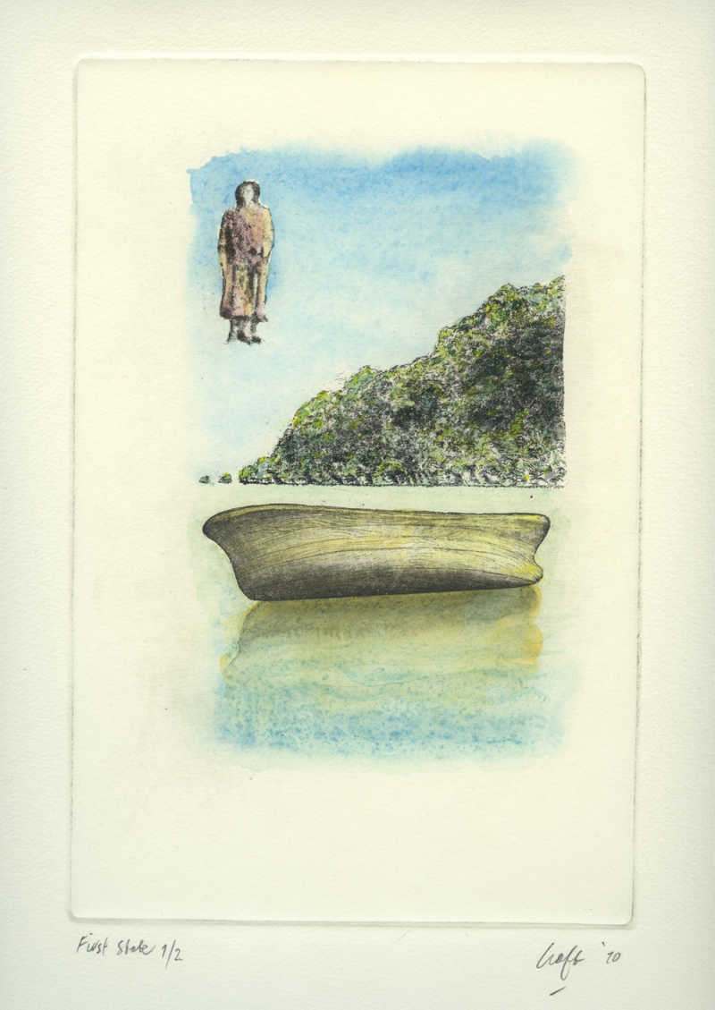 Christopher Croft Skopelos/Myths and Legends/Hand-Coloured Single-Plate Etching, Hand-Coloured (watercolour)