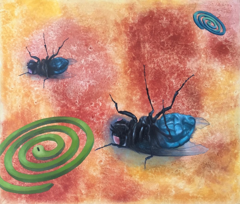 Christopher Croft Mosquito Coils Oil on gesso wood panel