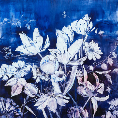 Cynthia K Mullins Contemporary Florals oil on aluminum panel 