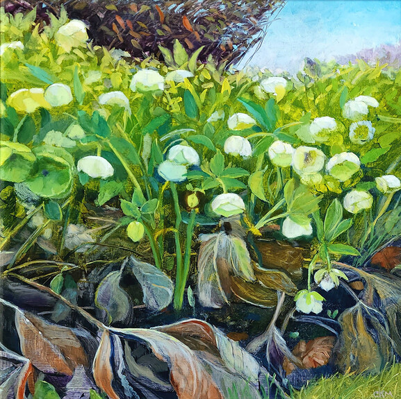 Cynthia K Mullins Contemporary Florals oil on acp