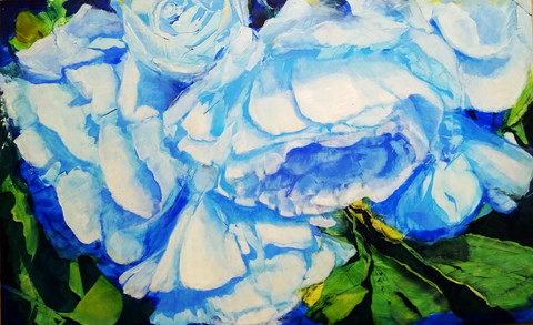  Archives oil over sealed watercolor on board