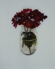 Claire Milah Libin Flowers reverse oil on glass  reverse oil on glass