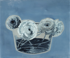 Claire Milah Libin Flowers reverse oil on glass  