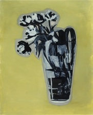 Claire Milah Libin Flowers reverse oil on glass  reverse oil on glass