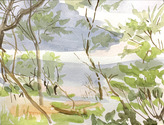 CLAIRE McCONAUGHY Fragile Landscape Watercolors 2020 watercolor on paper