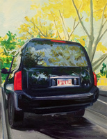 CLAIRE McCONAUGHY Landscapes, Lawns, Pools and Cars 2015-17 oil on canvas
