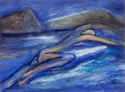 Claire Rosenfeld Ocean and Swimmers Oil on paper