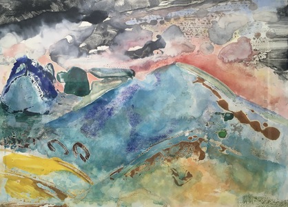 Claire Rosenfeld Prints encaustic monotype with watercolor