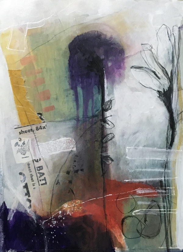 Clare Murray Adams Mixed Media on Paper and Canvas mixed media acrylic with collage on paper