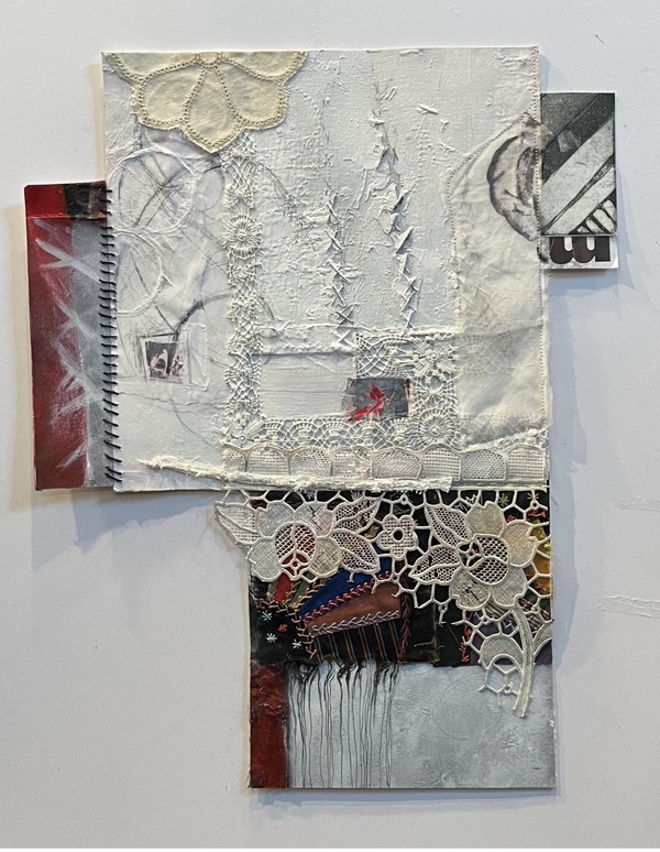 Clare Murray Adams Mixed Media and Acrylic Paintings mixed media fabric and paper construct