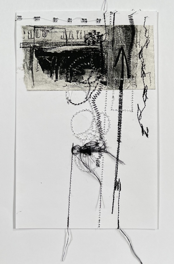 Clare Murray Adams Two-Sided Conversations mixed media with stitch