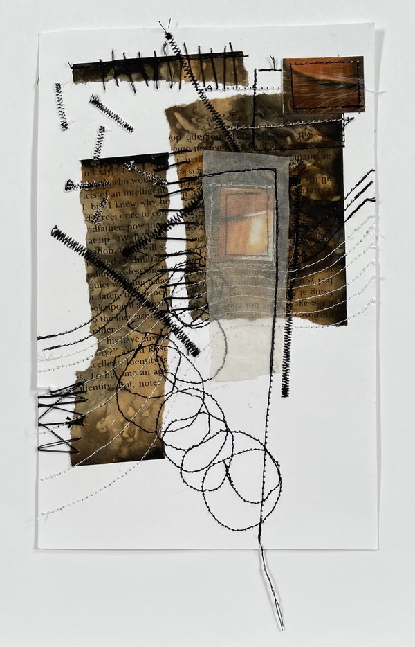 Clare Murray Adams Two-Sided Conversations mixed media with stitch