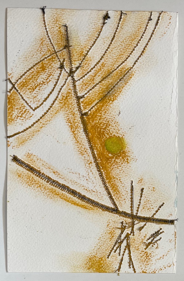 Clare Murray Adams Two-Sided Conversations mixed media with stitch